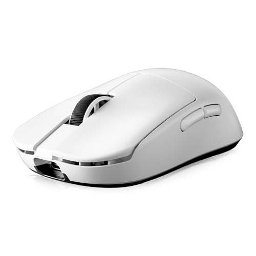 MCHOSE L7 Leichte 39 g Gaming-Maus mit Benutzerdefiniertem 8K-Ultraschnell-Funkempfänger, 26000 DPI, 8K Hz-Berichtsrate, BT/2,4G-Gaming-Maus mit Kabel/Kabel, 200 Stunden Batterie, Weiß Bild 1
