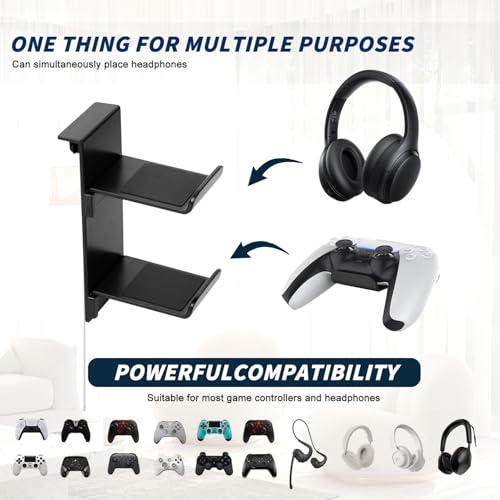 Controller Halterung,PS 5 Controller Halter Xbox Switch,Gaming Headset Halterung,Universale Controller Und Headset Halter für PS 5 und Xbox Konsole Seiten Bild 4