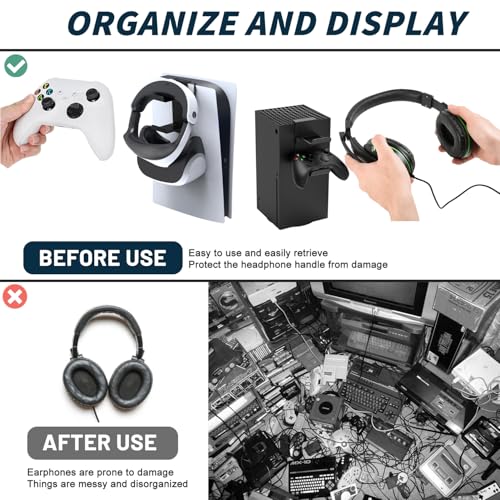 Controller Halterung,PS 5 Controller Halter Xbox Switch,Gaming Headset Halterung,Universale Controller Und Headset Halter für PS 5 und Xbox Konsole Seiten Bild 5