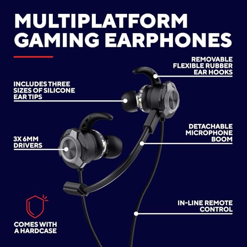 Trust GXT 406 Pine In Ear Kopfhörer mit Kabel Nintendo Switch PS5 PS4 Xbox Tablet PC, 3.5mm Gaming Ohrhörer mit Mikrofon, Inline Steuerung, Kabelgebundene Earbuds mit Hartschalenetui, Schwarz Bild 2