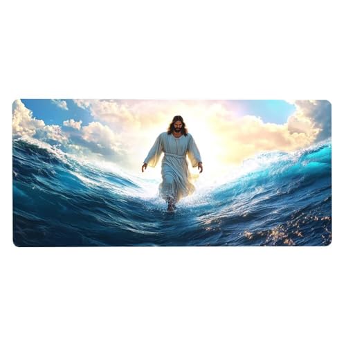 Gaming Mousepad Mann Mauspad XXL 1200X600X3MM Großes Mouse Pad Kunst Schreibtischunterlage mit Rutschfeste Gummibasis, Maus Pad Wasserdicht Anti-Rutsch Schreibtisch Zubehör Für Home Office, PC, Laptop Bild 1
