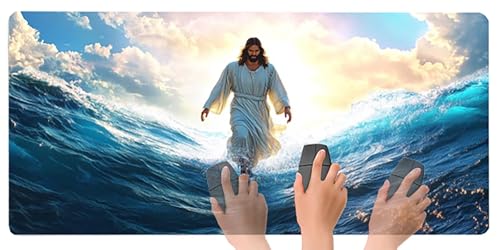 Gaming Mousepad Mann Mauspad XXL 1200X600X3MM Großes Mouse Pad Kunst Schreibtischunterlage mit Rutschfeste Gummibasis, Maus Pad Wasserdicht Anti-Rutsch Schreibtisch Zubehör Für Home Office, PC, Laptop Bild 5