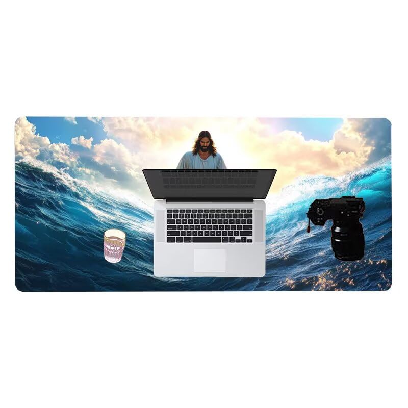 Gaming Mousepad Mann Mauspad XXL 1200X600X3MM Großes Mouse Pad Kunst Schreibtischunterlage mit Rutschfeste Gummibasis, Maus Pad Wasserdicht Anti-Rutsch Schreibtisch Zubehör Für Home Office, PC, Laptop Bild 7