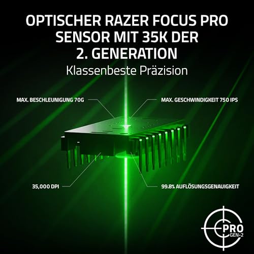 Razer Basilisk V3 Pro 35K Phantom Green Edition - Anpassbare kabellose ergonomische RGB-Gaming-Maus - optischer 35K DPI Sensor (4-Wege-Scrollrad, 13 anpassbare Tasten) Phantom Green Bild 3