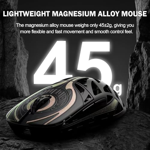 WLMOUSE Strider Magnesium Gaming-Maus, 45 g, superleichte Magnesium-Legierung, kabellose Gaming-Maus, 125–8000 Hz (einstellbar), kabellose Polling-Rate, PAW 3950 HS-Sensor, für PC/Laptop/Mac (Strider Bild 4