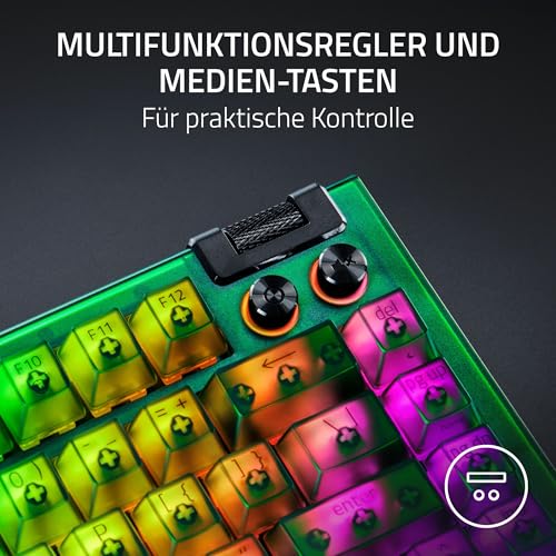 Razer BlackWidow V4 75% Phantom Green Edition - Hot-swap-fähige mechanische Gaming-Tastatur (Orange Tactile Switches, Medienrolle mit 2 dedizierten Medientasten) US Layout | Phantom Green Bild 6