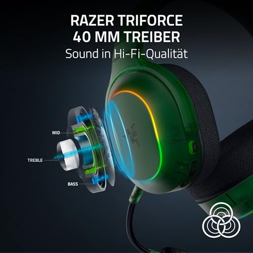 Razer Barracuda X Phantom Green Edition - Kabelloses Multi-Plattform Gaming Headset (285g, Triforce 40mm Driver, Dual Wireless HyperSpeed and Bluetooth) Phantom Green Bild 5