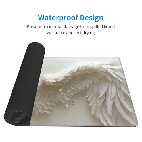 Gaming Mauspad, Mauspad XXL 1600 x 800 x 3 mm Mousepad Angel wings Mauspad Gaming Zubehör mit Anti Rutsch Basis Mouse Pad Wasserdicht und Langlebig für Maus und Tastatur, Home Dekoration m-1066 Bild 2