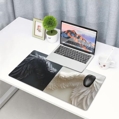 Gaming Mauspad, Mauspad XXL 1600 x 800 x 3 mm Mousepad Angel wings Mauspad Gaming Zubehör mit Anti Rutsch Basis Mouse Pad Wasserdicht und Langlebig für Maus und Tastatur, Home Dekoration m-1066 Bild 7