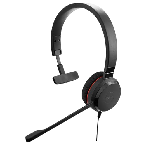 Jabra Evolve 20 SE Mono Headset - Microsoft Zertifizierte Kopfhörer für VoIP Softphone mit passiver Geräuschunterdrückung - USB-C/A - Schwarz Bild 1