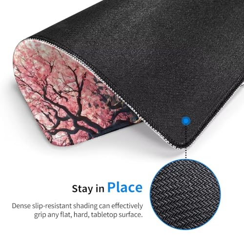 Mousepad Japan Mauspad Kleine 220 x 180 mm, Kirschblüten Mauspad mit Rutschfester Gummiunterseite, Wasserdichtes Mouse Pad, Mini Gaming Mauspad für Damen, Herren, Kabellose Maus Laptop Zuhause W-641 Bild 2