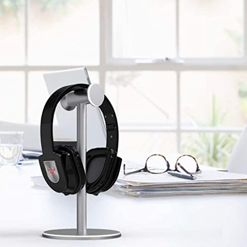 Kopfhörer Ständer Schreibtisch Zubehör Aluminiumlegierung Kopfhörerständer Kopfhörerhalter Abnehmbare Stabile Desktop-Halterung Headset-Ständer Für Gaming-Headsets Gaming Headsets(Silver) Bild 2