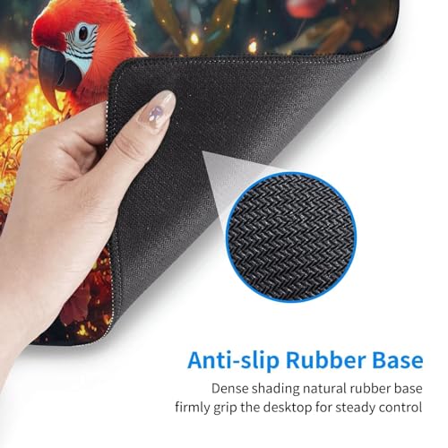 Gaming Mauspad, Mauspad XXL 1600 x 800 x 3 mm Mousepad Parrot animal Mauspad Gaming Zubehör mit Anti Rutsch Basis Mouse Pad Wasserdicht und Langlebig für Maus und Tastatur, Home Dekoration m-1222 Bild 4