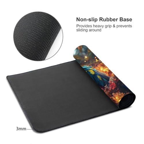 Gaming Mauspad, Mauspad XXL 1600 x 800 x 3 mm Mousepad Parrot animal Mauspad Gaming Zubehör mit Anti Rutsch Basis Mouse Pad Wasserdicht und Langlebig für Maus und Tastatur, Home Dekoration m-1222 Bild 5