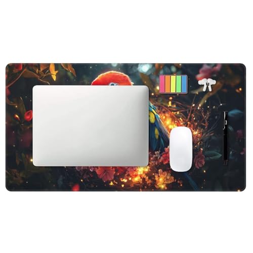 Gaming Mauspad, Mauspad XXL 1600 x 800 x 3 mm Mousepad Parrot animal Mauspad Gaming Zubehör mit Anti Rutsch Basis Mouse Pad Wasserdicht und Langlebig für Maus und Tastatur, Home Dekoration m-1222 Bild 6