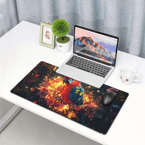 Gaming Mauspad, Mauspad XXL 1600 x 800 x 3 mm Mousepad Parrot animal Mauspad Gaming Zubehör mit Anti Rutsch Basis Mouse Pad Wasserdicht und Langlebig für Maus und Tastatur, Home Dekoration m-1222 Bild 7