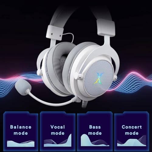 FOXXRAY HAU-37 USB-Gaming-Headset für PC, Computer-Kopfhörer mit Mikrofon, 7.1-Surround-Sound, 50 mm dynamische Treiber, RGB-Licht, kabelgebundene Kopfhörer für PS4, PS5, Laptop – Schwarz Bild 4