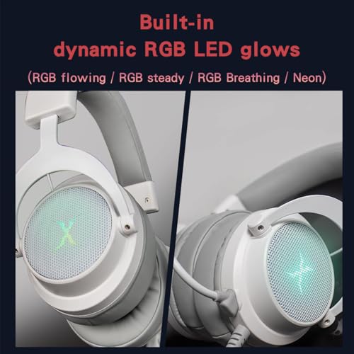 FOXXRAY HAU-37 USB-Gaming-Headset für PC, Computer-Kopfhörer mit Mikrofon, 7.1-Surround-Sound, 50 mm dynamische Treiber, RGB-Licht, kabelgebundene Kopfhörer für PS4, PS5, Laptop – Schwarz Bild 7