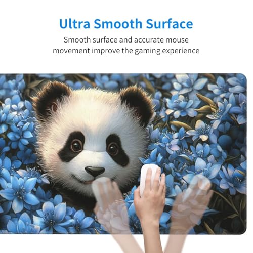Gaming Mauspad, Mauspad XXL 1600 x 800 x 3 mm Mousepad Panda Animal Mauspad Gaming Zubehör mit Anti Rutsch Basis Mouse Pad Wasserdicht und Langlebig für Maus und Tastatur, Home Dekoration m-1182 Bild 3