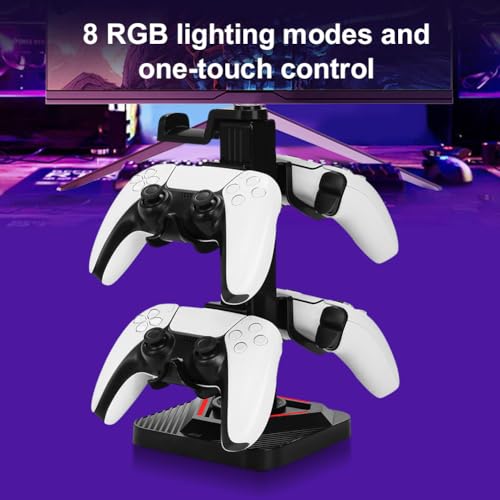 Lyeaa -Gaming -Kopfhörer stehen mit RGB -Beleuchtung und USB -Anschlüssen for universelle Controller Bild 5