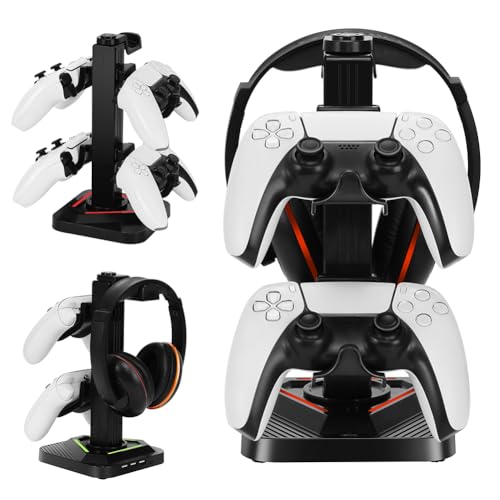 Lyeaa -Gaming -Kopfhörer stehen mit RGB -Beleuchtung und USB -Anschlüssen for universelle Controller Bild 6