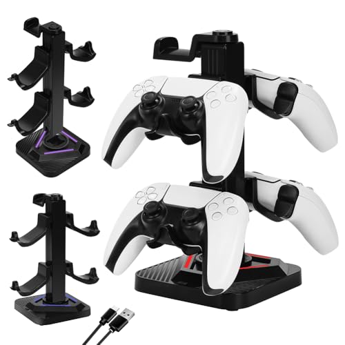 Lyeaa -Gaming -Kopfhörer stehen mit RGB -Beleuchtung und USB -Anschlüssen for universelle Controller Bild 7