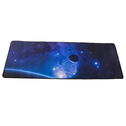 Gaming-Mauspad, 800 x 300 mm, rutschfest, wasserdicht, verstärkte Kanten, Gamingzubehör für Maus, Tastatur, Computer, Schreibtisch (Blau, XXL) Bild 1