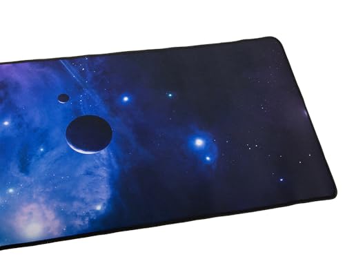 Gaming-Mauspad, 800 x 300 mm, rutschfest, wasserdicht, verstärkte Kanten, Gamingzubehör für Maus, Tastatur, Computer, Schreibtisch (Blau, XXL) Bild 3