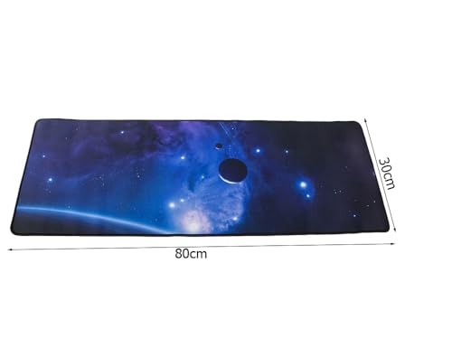 Gaming-Mauspad, 800 x 300 mm, rutschfest, wasserdicht, verstärkte Kanten, Gamingzubehör für Maus, Tastatur, Computer, Schreibtisch (Blau, XXL) Bild 5