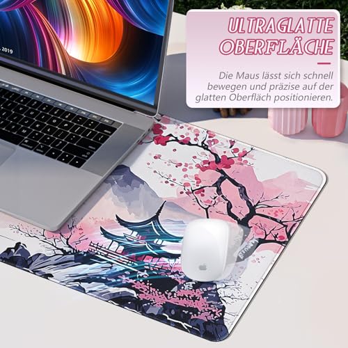 EFISH Japanische Gaming Mauspad XXL 800 x 300 mm Großes Mauspad Vernähte Kanten Wasserdicht Anti-Rutsch für PC, MacBook,Laptop Verbessert Präzision und Geschwindigkei.(Y26) Bild 4