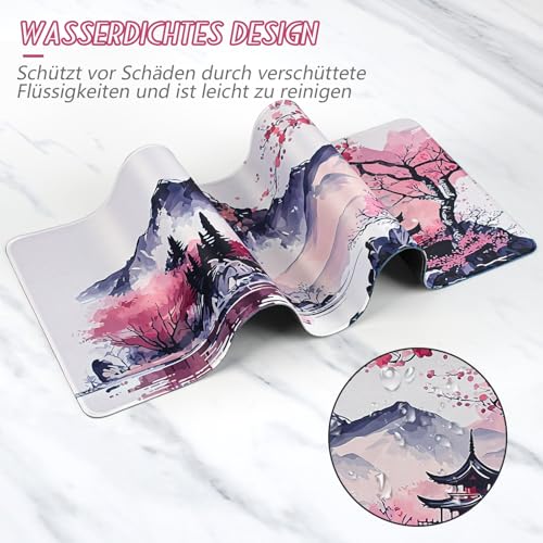 EFISH Japanische Gaming Mauspad XXL 800 x 300 mm Großes Mauspad Vernähte Kanten Wasserdicht Anti-Rutsch für PC, MacBook,Laptop Verbessert Präzision und Geschwindigkei.(Y26) Bild 6