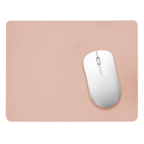 1 Stück Mauspad Mouse Pad mit Anti-Rutsch Gaming Mousepad Mous Pad, Mausped für PC mit glatter Oberfläche für Computer und Laptops Mauspad aus Leder, Maus Pad für alle Maustypen, 26 x 21 cm, Rosa Bild 1