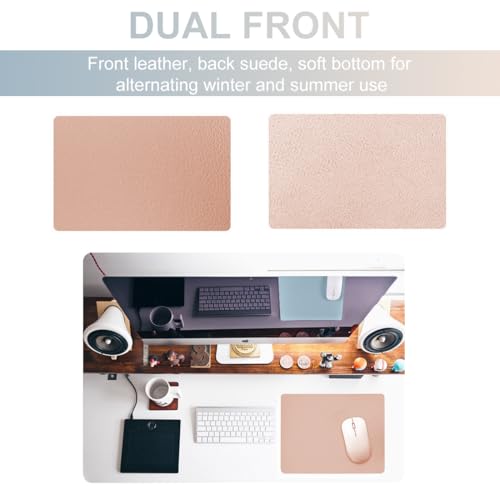1 Stück Mauspad Mouse Pad mit Anti-Rutsch Gaming Mousepad Mous Pad, Mausped für PC mit glatter Oberfläche für Computer und Laptops Mauspad aus Leder, Maus Pad für alle Maustypen, 26 x 21 cm, Rosa Bild 3