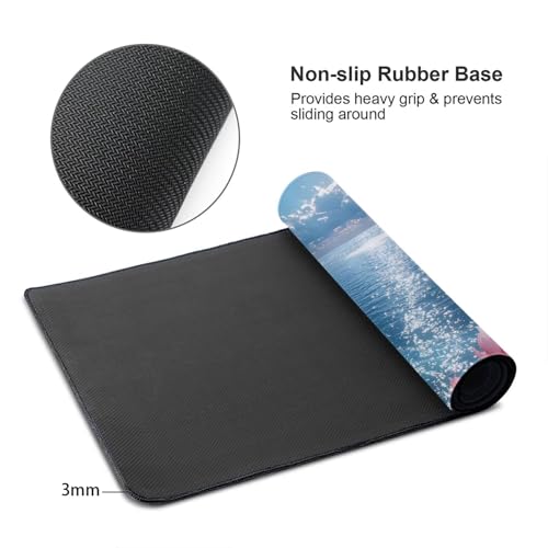 Gaming Mauspad, Mauspad XXL 1600 x 800 x 3 mm Mousepad Magnolia Sea Mauspad Gaming Zubehör mit Anti Rutsch Basis Mouse Pad Wasserdicht und Langlebig für Maus und Tastatur, Home Dekoration m-1234 Bild 5