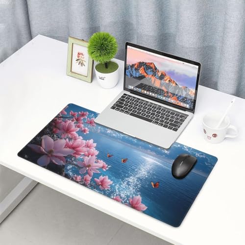 Gaming Mauspad, Mauspad XXL 1600 x 800 x 3 mm Mousepad Magnolia Sea Mauspad Gaming Zubehör mit Anti Rutsch Basis Mouse Pad Wasserdicht und Langlebig für Maus und Tastatur, Home Dekoration m-1234 Bild 7