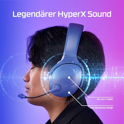 HyperX Cloud Jet – Dual Wireless Gaming Headset, 2.4GHz & Bluetooth, PC, Mac, PS5, PS4, Mobile, 40mm Treiber, 25 Stunden Akkulaufzeit, Swivel-to-Mute Mikrofon, Leichtes Design, Schwarz Bild 6