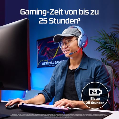 HyperX Cloud Jet – Dual Wireless Gaming Headset, 2.4GHz & Bluetooth, PC, Mac, PS5, PS4, Mobile, 40mm Treiber, 25 Stunden Akkulaufzeit, Swivel-to-Mute Mikrofon, Leichtes Design, Schwarz Bild 7