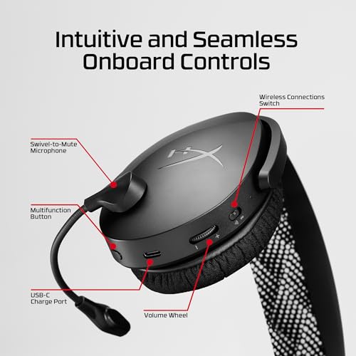 HyperX Cloud Jet – Dual Wireless Gaming Headset, 2.4GHz & Bluetooth, PC, Mac, PS5, PS4, Mobile, 40mm Treiber, 25 Stunden Akkulaufzeit, Swivel-to-Mute Mikrofon, Leichtes Design, Blau Bild 5
