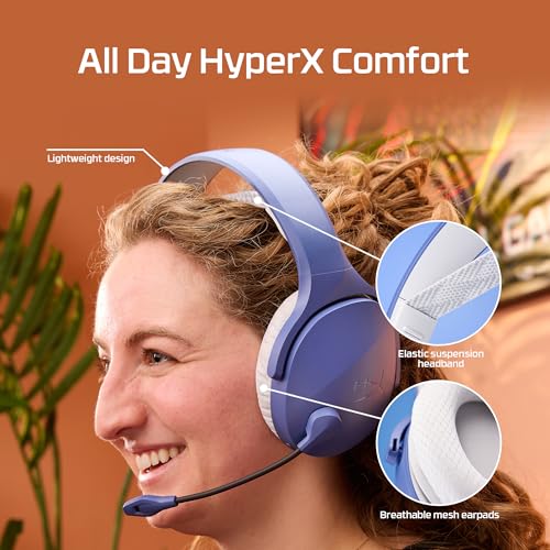 HyperX Cloud Jet – Dual Wireless Gaming Headset, 2.4GHz & Bluetooth, PC, Mac, PS5, PS4, Mobile, 40mm Treiber, 25 Stunden Akkulaufzeit, Swivel-to-Mute Mikrofon, Leichtes Design, Blau Bild 6