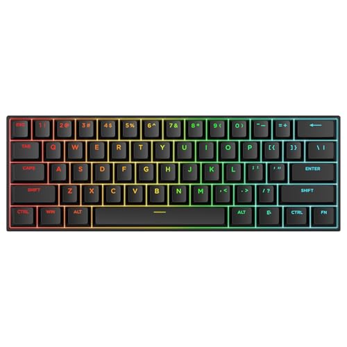 MCHOSE Ace 60 Pro HE Magnetische Tastatur, 60% Hall-Effekt Gaming-Tastatur kabelgebunden, 8000 Hz Rapid Trigger Trigger-Tastatur, Einstellbare Betätigung, Snap Tap, Hot-Swap, SOCD, Schwarz Bild 1