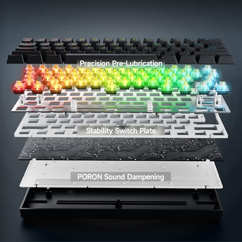 MCHOSE Ace 60 Pro HE Magnetische Tastatur, 60% Hall-Effekt Gaming-Tastatur kabelgebunden, 8000 Hz Rapid Trigger Trigger-Tastatur, Einstellbare Betätigung, Snap Tap, Hot-Swap, SOCD, Schwarz Bild 7