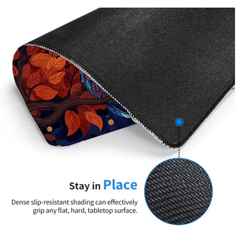 Gaming Mousepad Eule Mauspad XXL 1200X600X3MM Großes Mouse Pad Mond Schreibtischunterlage mit rutschfeste Gummibasis, Maus Pad Wasserdicht Anti-Rutsch Schreibtisch Zubehör Für Home Office, PC, Laptop Bild 6