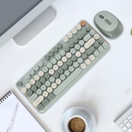 Wireless Tastatur und Maus, Gaming Maus und Tastatur Kombination 2,4 G Bluetooth Wireless 82 Tasten, Colorblocking Punk, Niedriges Rauschen, DREI Einstellbare DPI Bild 4