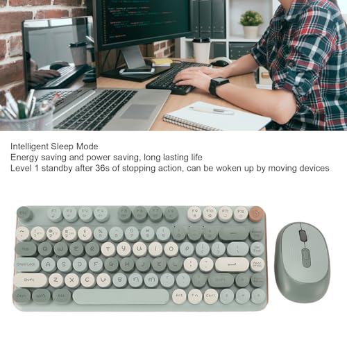 Wireless Tastatur und Maus, Gaming Maus und Tastatur Kombination 2,4 G Bluetooth Wireless 82 Tasten, Colorblocking Punk, Niedriges Rauschen, DREI Einstellbare DPI Bild 5