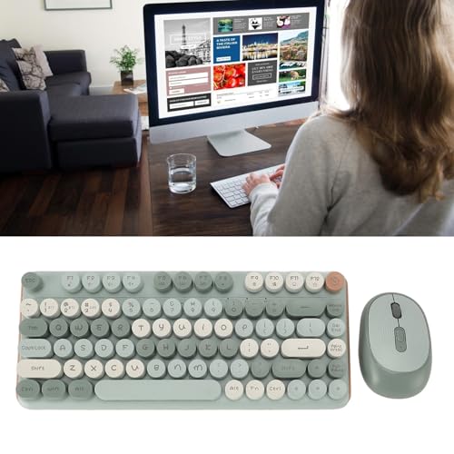 Wireless Tastatur und Maus, Gaming Maus und Tastatur Kombination 2,4 G Bluetooth Wireless 82 Tasten, Colorblocking Punk, Niedriges Rauschen, DREI Einstellbare DPI Bild 6