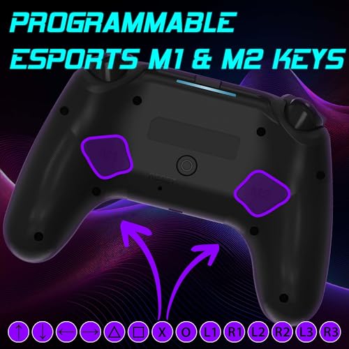 SUBSONIC - Kabelloser Controller für PS5 mit Programmierbaren Paddles und LEDs, Vibrations- und Touch-Funktion - PS5 Controller Schwarz Bild 6