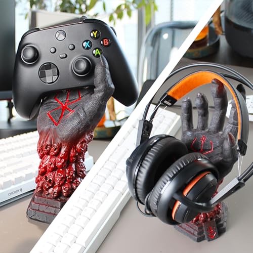 Gaming Kopfhörerständer und Controller Ständer – Cyberpunk Roboterhand Halter für Headset, PS5 Xbox Controller – Gamer Schreibtisch Dekoration Bild 3