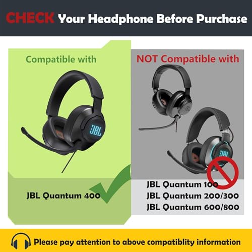 Quantum 400 Ohrpolster Kissen für JBL Quantum 400 Kopfhörern Ersatz-Ohrpolster mit weicherem Proteinleder & Memory-Schaum Bild 2