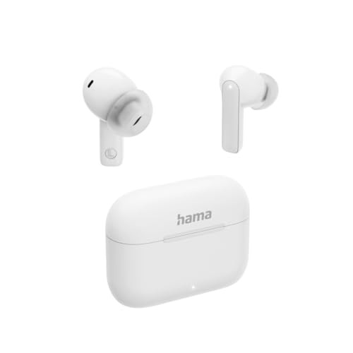 Hama Bluetooth Kopfhörer (kabellos, TWS-Kopfhörer, Active Noise Cancelling, Earbuds mit Ladestation, ENC, In-Ears, USB-C Schnellladen, Bluetooth-Headset, App-/Sprachsteuerung, Touch Control) weiß Bild 1