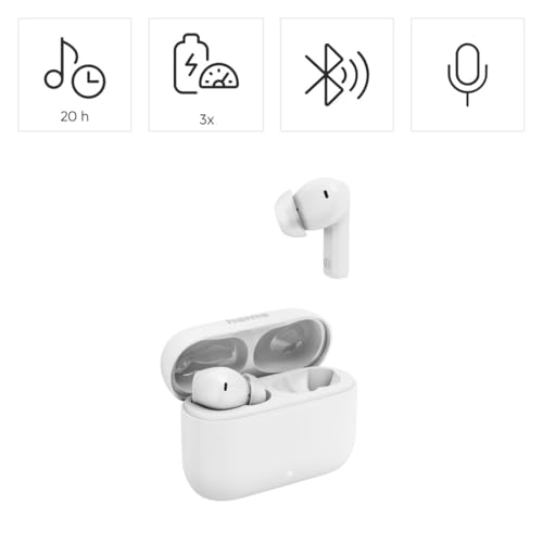 Hama Bluetooth Kopfhörer (kabellos, TWS-Kopfhörer, Active Noise Cancelling, Earbuds mit Ladestation, ENC, In-Ears, USB-C Schnellladen, Bluetooth-Headset, App-/Sprachsteuerung, Touch Control) weiß Bild 2